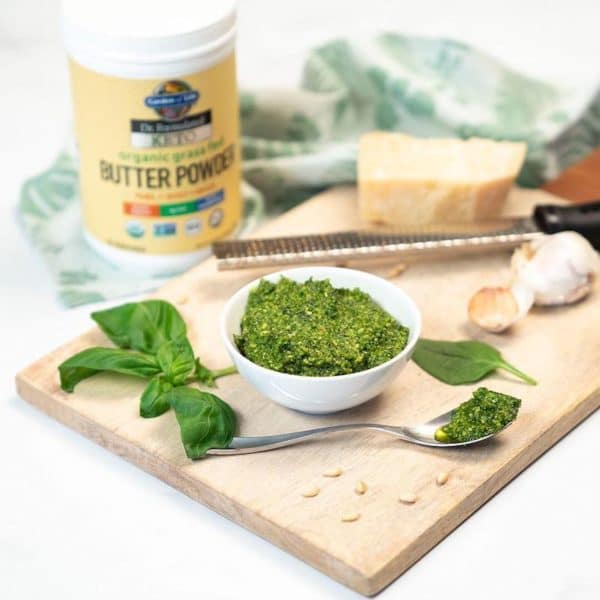 Spinach Basil Pesto & Dr. Formulated Keto Organic Grass Fed Butter Powder - Garden of Life - Keto Life - Weight Loss - Ketofam - Keto Lifestyle