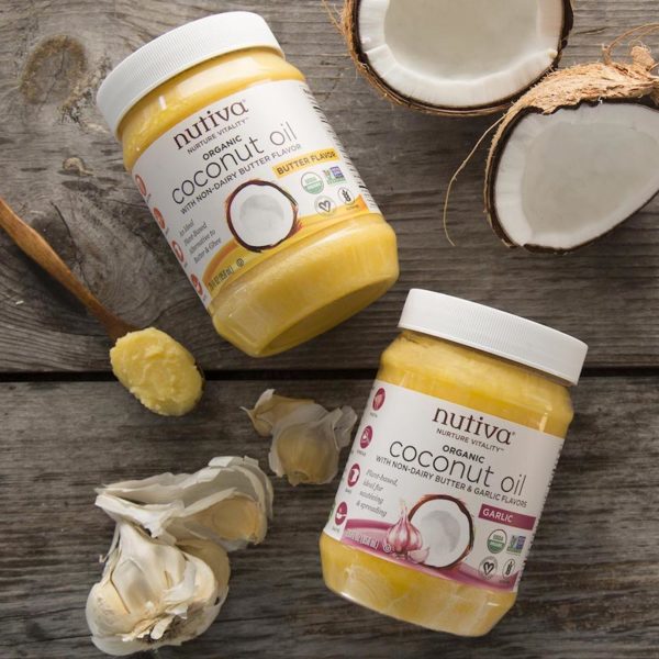 Organic Coconut Oil with non-Dairy Butter Flavor - Nutiva - Keto Certified - Keto Diet - Keto Approved