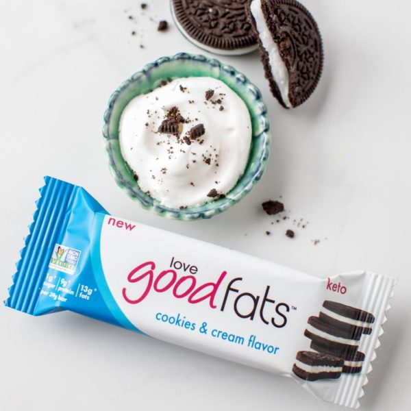 Cookies Cream Bar 1 - Love Good Fats - Keto Certified - Keto Diet - Keto Approved