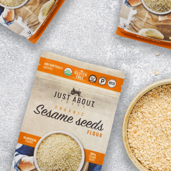 Sesame Seed Flour 1 - Just About Foods - Keto Certified - Keto Diet - Keto Approved
